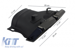Rear Bumper Diffuser suitable for Mercedes C-Class W205 S205 (2014-2020) C63 Design with Black Exhaust Muffler Tips Only for Sport Package-image-6053203