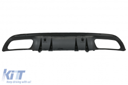 Rear Bumper Diffuser suitable for Mercedes C-Class W205 S205 Sport Line (2014-2020) C43 Design Piano Black without Exhaust Muffler Tips-image-6083634