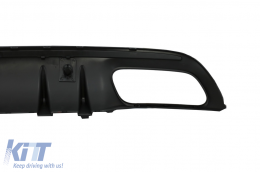 Rear Bumper Diffuser suitable for Mercedes C-Class W205 S205 Sport Line (2014-2020) C43 Design Piano Black without Exhaust Muffler Tips-image-6083635