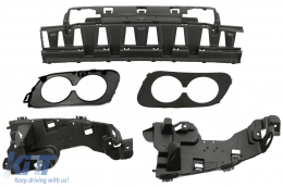 Rear Bumper Diffuser suitable for Mercedes C-Class W205 S205 Sport Line (2014-2020) C43 Design Piano Black without Exhaust Muffler Tips-image-6083636