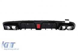 Rear Bumper Diffuser suitable for Mercedes C-Class W205 S205 (2014-2020) only for Sport Line - RDMBW205BRB