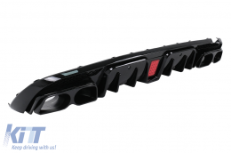 Rear Bumper Diffuser suitable for Mercedes C-Class W205 S205 (2014-2020) only for Sport Line-image-6108607
