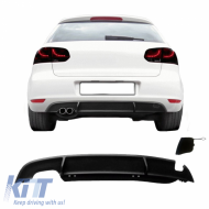 Rear Bumper Diffuser suitable for VW Golf VI (6) 08-12 GTI Look Left Exhaust From Abs Plastic 1pc