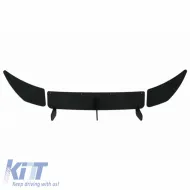 Rear Bumper Diffuser suitable for VW Golf VII (7) 12-17 R Version Mat Black 3 Bars & 2 Side Splitters From Plastic 3pc-image-6299262