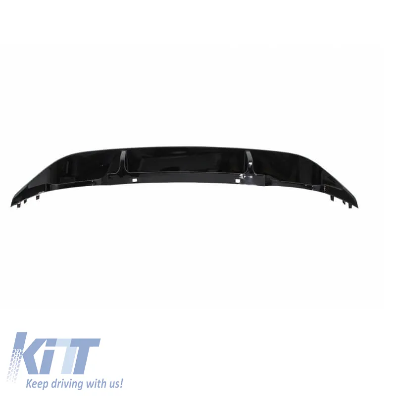 Rear Bumper Diffuser suitable for VW Golf VII (7) 13-17 R-Look for Normal & GTI Bumper with 2 Double Exhaust Left & Right Glossy Black from ABS Plastic 1pc