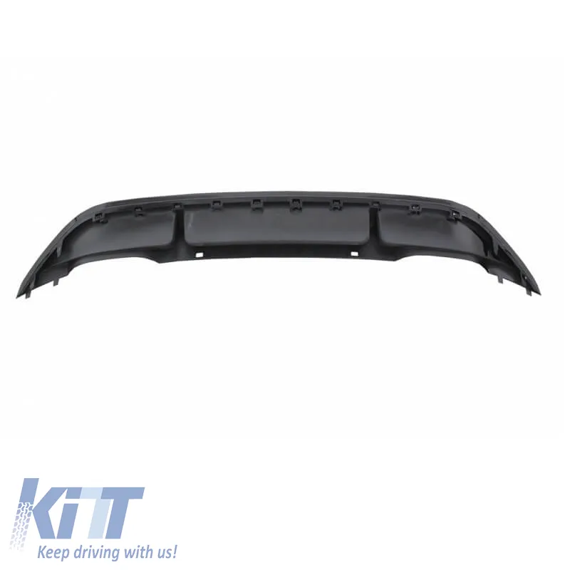 Rear Bumper Diffuser suitable for VW Golf VII (7) 13-17 R-Look for Normal & GTI Bumper with 2 Double Exhaust Left & Right Glossy Black from ABS Plastic 1pc