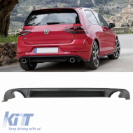 Rear Bumper Diffuser suitable for VW Golf VII (7.5) 17-20 Facelift GTI With 2 Single Exhausts Right & Left From Abs Plastic 1pc