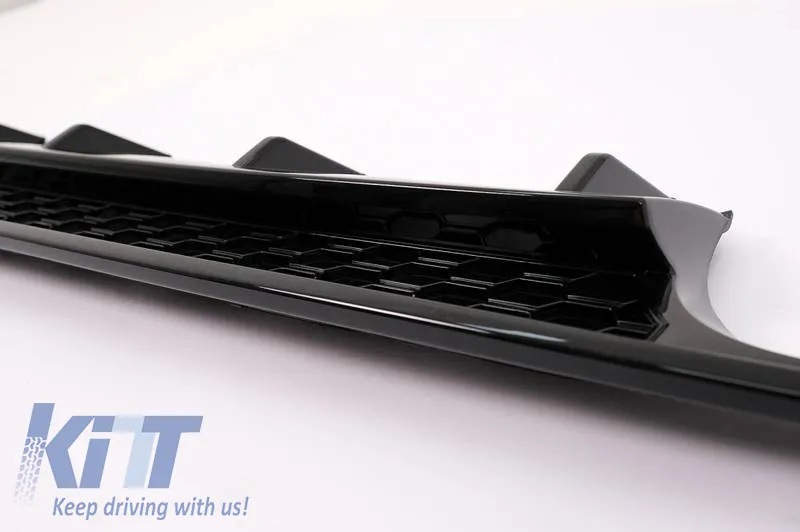 Rear Bumper Diffuser suitable for VW Golf VII (7.5) 17-20 Facelift R-Look Glossy Black