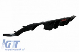 Rear Bumper Diffuser suitable for VW Golf VII (7.5) 17-20 Facelift R-Look Glossy Black With Led Stop Light