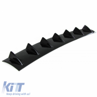 Rear Bumper Diffuser Universal with 7 Fins Black from ABS Plastic 1pc