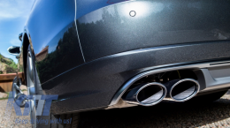 Rear Bumper Diffuser Valance with Exhaust Muffler Tips suitable for Audi A8 D4 Facelift (2015-2017) S8 Design-image-6054400