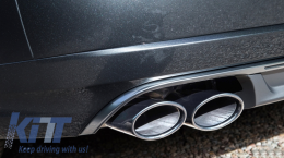 Rear Bumper Diffuser Valance with Exhaust Muffler Tips suitable for Audi A8 D4 Facelift (2015-2017) S8 Design-image-6054401
