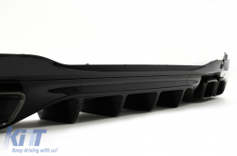 Rear Bumper Diffuser with Black Exhaust Muffler Tips suitable for Mercedes C Class W206 S206 Sport Line (2021-Up) C63 Design-image-6095376