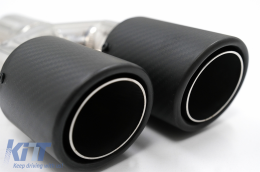 Rear Bumper Diffuser with Exhaust Muffler Tip Matte Carbon Fiber suitable for BMW 4 Series F32 F33 F36 (2013-2019) M Design-image-6081310