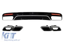 image-9-Rear Bumper Diffuser with Exhaust Muffler Tips suitable for MERCEDES Benz C217 Coupe S-Class (2014-up) A-Design