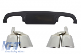 Rear Bumper Diffuser with Exhaust Muffler Tips suitable for Mercedes S-Class W221 (2005-2013) - CORDMBW221176