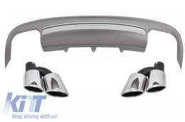 Rear Bumper Diffuser with Exhaust Muffler Tips suitable for Audi A5 8T Sportback Standard Facelift (2012-2015) S5 Design