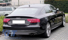 Rear Bumper Diffuser with Exhaust Muffler Tips suitable for Audi A5 8T Sportback Standard Non Facelift (2007-2011) S5 Design-image-6033947