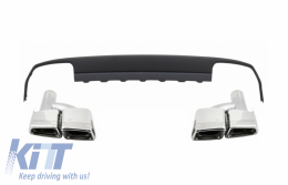 Rear Bumper Diffuser with Exhaust Muffler Tips suitable for Mercedes E-class W212 Pre Facelift (2009-2013) E63 Design