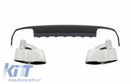 Rear Bumper Diffuser with Exhaust Muffler Tips suitable for Mercedes E-class W212 Pre Facelift (2009-2013) E63 Design