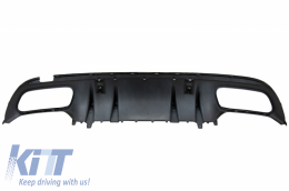 Rear Bumper Diffuser with Exhaust Muffler Tips suitable for Mercedes C-Class W205 S205 (2014-2020) C63S Design Only for AMG Sport Line-image-6055680