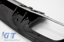 Rear Bumper Diffuser with Exhaust Muffler Tips suitable for Mercedes C-Class W205 S205 (2014-2020) C63S Design Only for AMG Sport Line-image-6055683