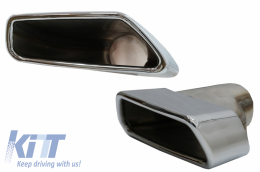 Rear Bumper Diffuser with Exhaust Muffler Tips Chrome and Trunk Boot Spoiler suitable for BMW 5 Series G30 Limousine (2017-2019) M Performance Design-image-6058110