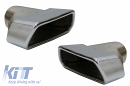 Rear Bumper Diffuser with Exhaust Muffler Tips Chrome and Trunk Boot Spoiler suitable for BMW 5 Series G30 Limousine (2017-2019) M Performance Design-image-6058111