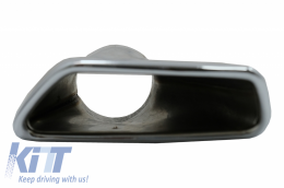 Rear Bumper Diffuser with Exhaust Muffler Tips Chrome and Trunk Boot Spoiler suitable for BMW 5 Series G30 Limousine (2017-2019) M Performance Design-image-6058115