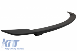 Rear Bumper Diffuser with Exhaust Muffler Tips and Trunk Spoiler Matte Black suitable for Mercedes C-Class W205 S205 AMG Sport Line (2014-2020) C43 Design-image-6078681