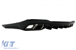 Rear Bumper Diffuser with Exhaust Muffler Tips suitable for Mercedes C Class W206 S206 Sport Line (2021-Up) C63 Design-image-6096090