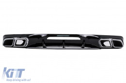 Rear Bumper Diffuser with Exhaust Muffler Tips suitable for Mercedes CLS Sedan W218 Sport Line (2011-2017) - RDMBW218GT