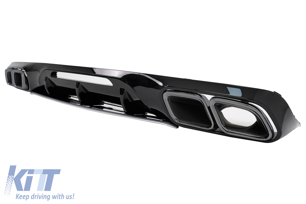 Rear Bumper Diffuser with Exhaust Muffler Tips suitable for Mercedes