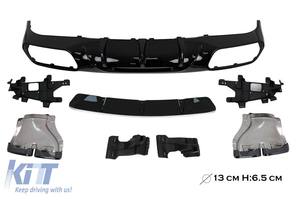 Rear Bumper Diffuser with Exhaust Muffler Tips suitable for Mercedes