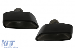 Rear Bumper Diffuser With Exhaust Tips suitable for BMW 5 Series G30 G31 Limousine Touring (2017-up) 540 M Performance Look Piano Black-image-6076142