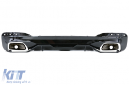 Rear Bumper Diffuser With Exhaust Tips suitable for BMW 5 Series G30 G31 Limousine Touring (2017-up) 540 M Performance Look Piano Black-image-6076506