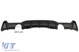 Rear Bumper Diffuser With Front Bumper Spoiler Lip suitable for BMW 4 Series F32 F33 F36 (2013-2019) Coupe Cabrio M Design Twin Single Outlet-image-6085872