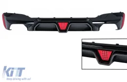 image-49-Rear Bumper Diffuser with LED suitable for BMW 5 Series G30 G31 Limousine Touring (2017-2024) M5 Design