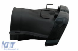 Rear Bumper Diffuser with Muffler Tips suitable for Mercedes C-Class W205 S205 (2014-2018) C63 Look Shadow Black only for Standard Bumper-image-6032976