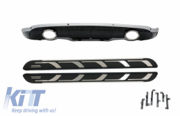 image-75-Rear Bumper Diffuser with Side Steps suitable for AUDI Q5 8R (11.2008-2016) S-Line Design Black with Chrome