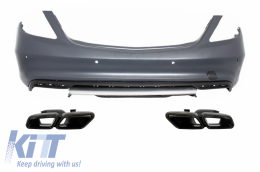 image-65-Rear Bumper Exhaust Muffler Tips suitable for MERCEDES Benz W222 S-Class (2013-2017) S65 A-Design