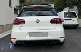 Rear Bumper Extension for Diffuser and Rear Side Splitters suitable for VW Golf VI 6 GTI (2008-2013) Black-image-6278645