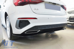 Rear Bumper Extension Splitter suitable for Audi A3 8Y S-Line (2020-2024) Sportback Black-image-6113647