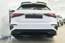 Rear Bumper Extension Splitter suitable for Audi A3 8Y S-Line (2020-2024) Sportback Black-image-6113648