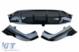 Rear Bumper Extension Splitter suitable for Mercedes GLC-Class X254 SUV Sport Line (2022-2027) All Black-image-6278432