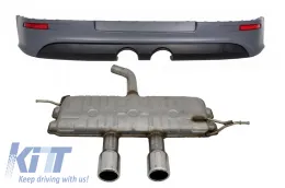 image-73-Rear Bumper Extension suitable for VW Golf 5 V (2003-2007) R32 Look with Complete Exhaust System Catback Muffler
