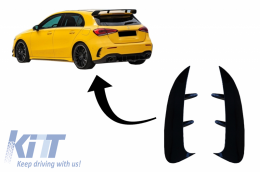 Rear Bumper Flaps Flics Side Fins suitable for Mercedes A Class W177 (04.2018-up) Hatchback A35 Design Black Edition