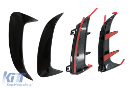 Rear Bumper Flaps Flics Side Fins suitable for Mercedes A Class W177 (04.2018-up) Hatchback A35 Design Black Edition-image-6059296