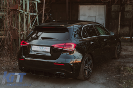 Rear Bumper Flaps Flics Side Fins suitable for Mercedes A Class W177 (04.2018-up) Hatchback A35 Design Black Edition-image-6090880