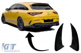 Rear Bumper Flaps Flics Side Fins suitable for Mercedes CLA Shooting Brake X118 CLA Coupe C118 (2019-up) Piano Black CLA 45S Design - RFOBW118